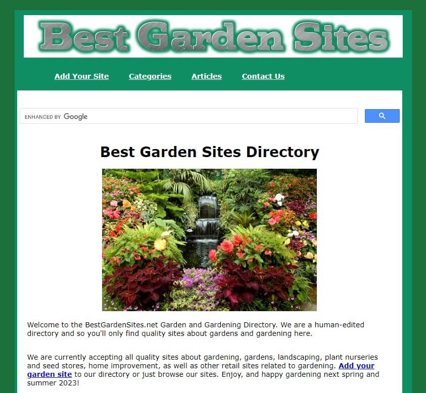 mejor sitio web de jardines